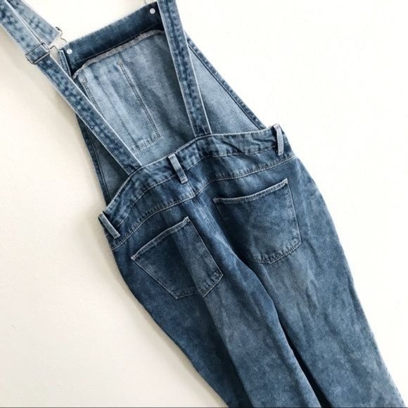 ONLY Kim Witty Blue Denim Overalls Adjustable Straps Women’s Size 6 - Picture 5 of 7